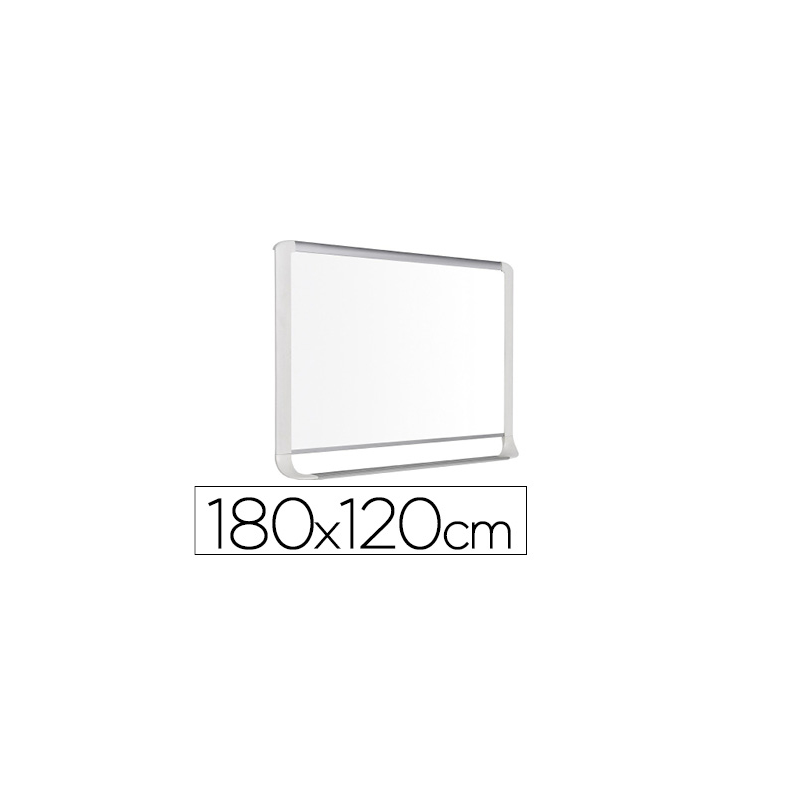 Pizarra blanca bi-office lacada con bandeja integrada 180x120 cm