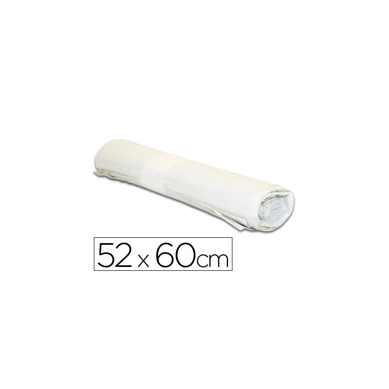 Bolsa basura domestica blanca 52x60cm galga 70 rollo de 20 unidades