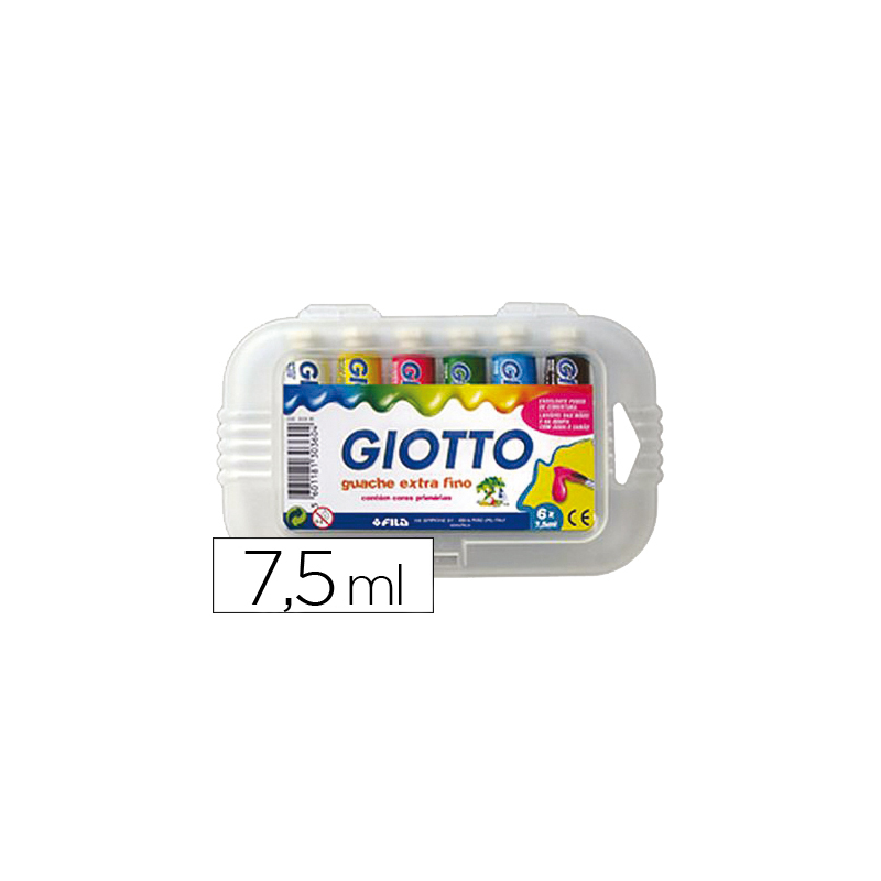 Tempera giotto 7,5 ml estuche 6 colores surtidos