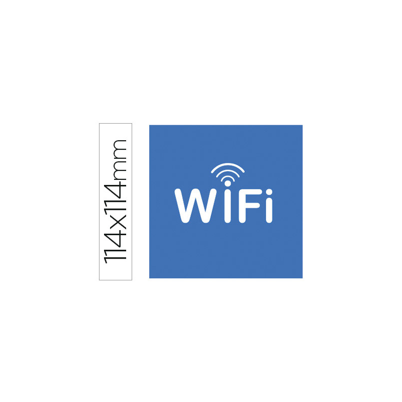 Etiqueta adhesiva apli de señalizacion simbolo wifi 114x114 mm