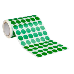 Gomets liderpapel autoadhesivo circulos 15 mm verde rollo de 2500 unidades en caja de carton