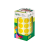 Gomets liderpapel autoadhesivo circulos 20 mm amarillo rollo de 2000 unidades en caja de carton