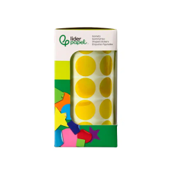 Gomets liderpapel autoadhesivo circulos 20 mm amarillo rollo de 2000 unidades en caja de carton