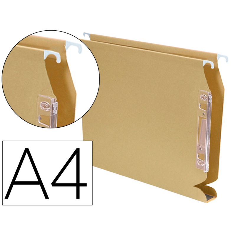 Carpeta colgante fade din a4 visor lateral 250x330x30 mm kraft