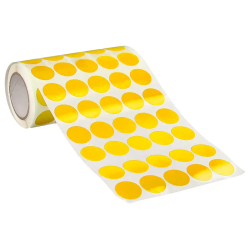 Gomets liderpapel autoadhesivo circulos 20 mm amarillo rollo de 2000 unidades en caja de carton