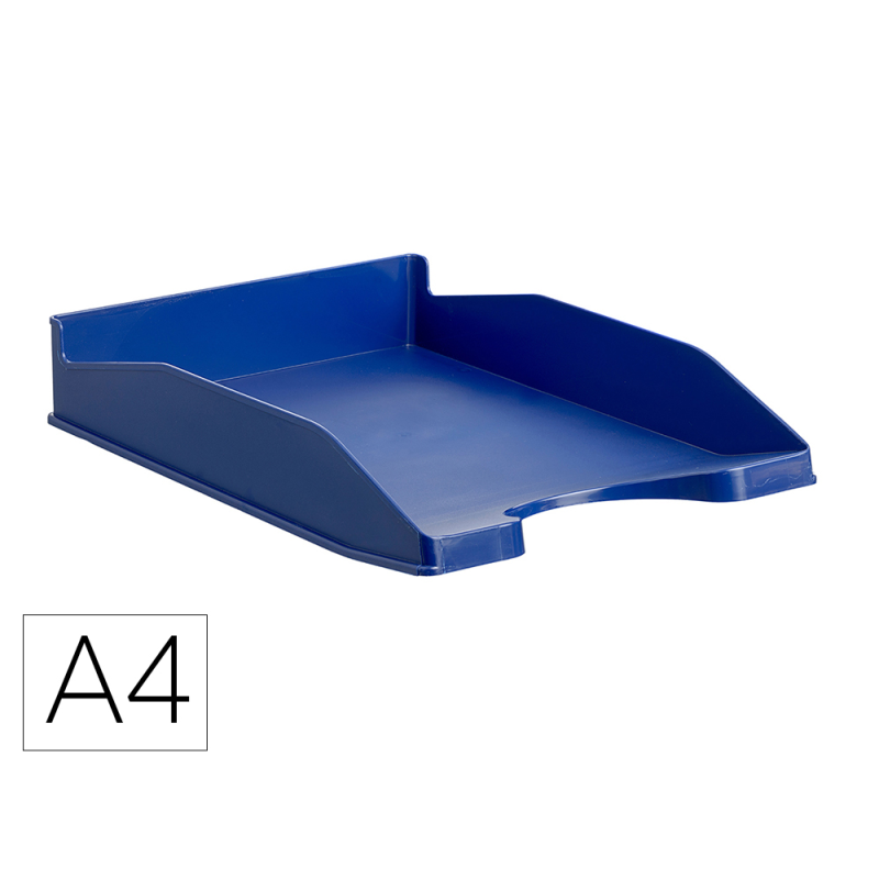 Bandeja sobremesa archivo 2000 ecogreen plastico 100% reciclada apilable formatos din a4 y folio color azul