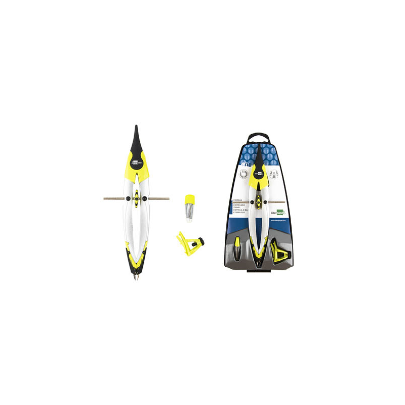 Compas liderpapel one con bigotera adaptador universal yminas colores surtidos