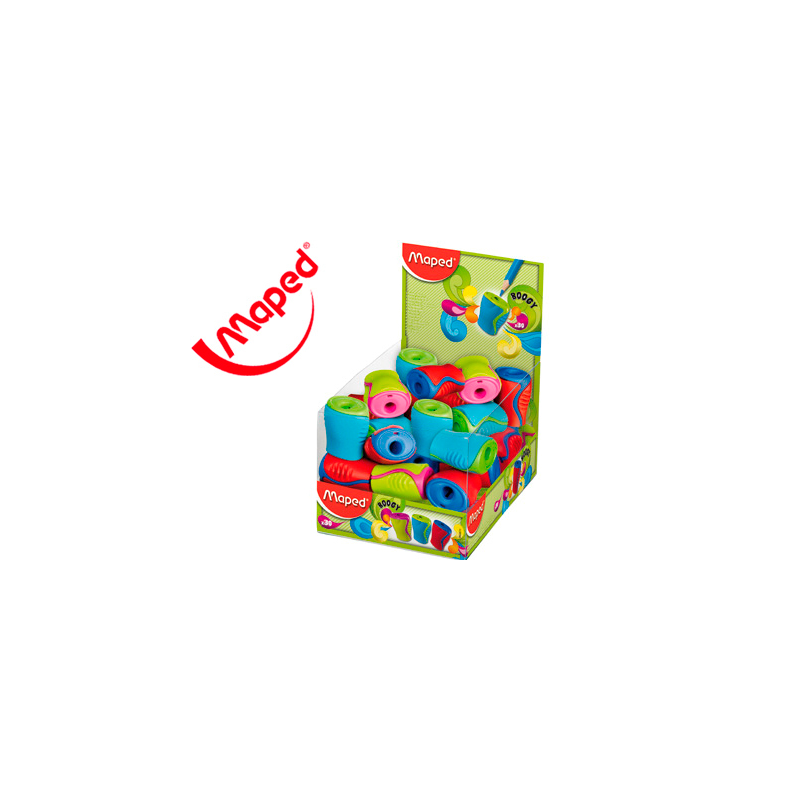 Sacapuntas maped plastico boogy 1 uso con deposito colores surtidos