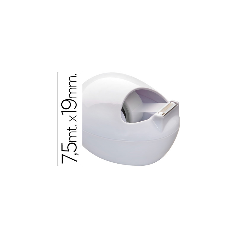 Portarrollo sobremesa scotch color blanco c-36 karim de 7,5 mt x 19 mm incluye rollo de cinta adhesiva magic