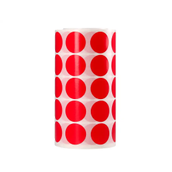Gomets liderpapel autoadhesivo circulos 20 mm rojo rollo de 2000 unidades en caja de carton