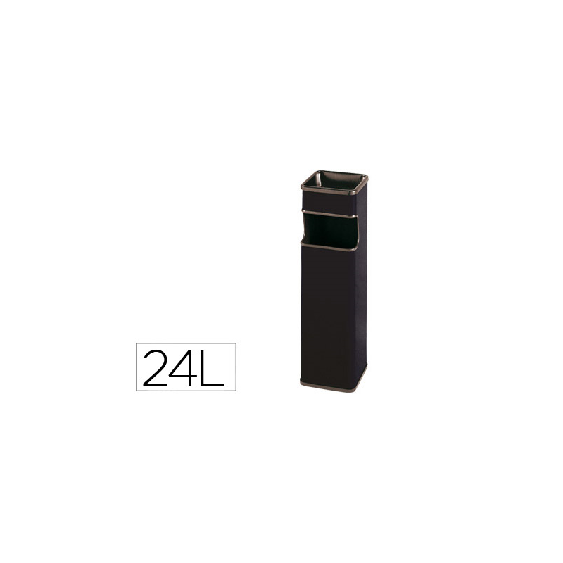 Cenicero papelera cuadrado 403 negro metalico 66x19x19 cm
