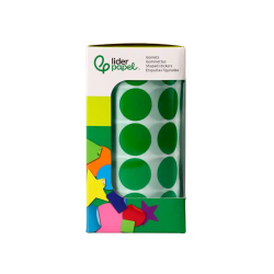 Gomets liderpapel autoadhesivo circulos 20 mm verde rollo de 2000 unidades en caja de carton