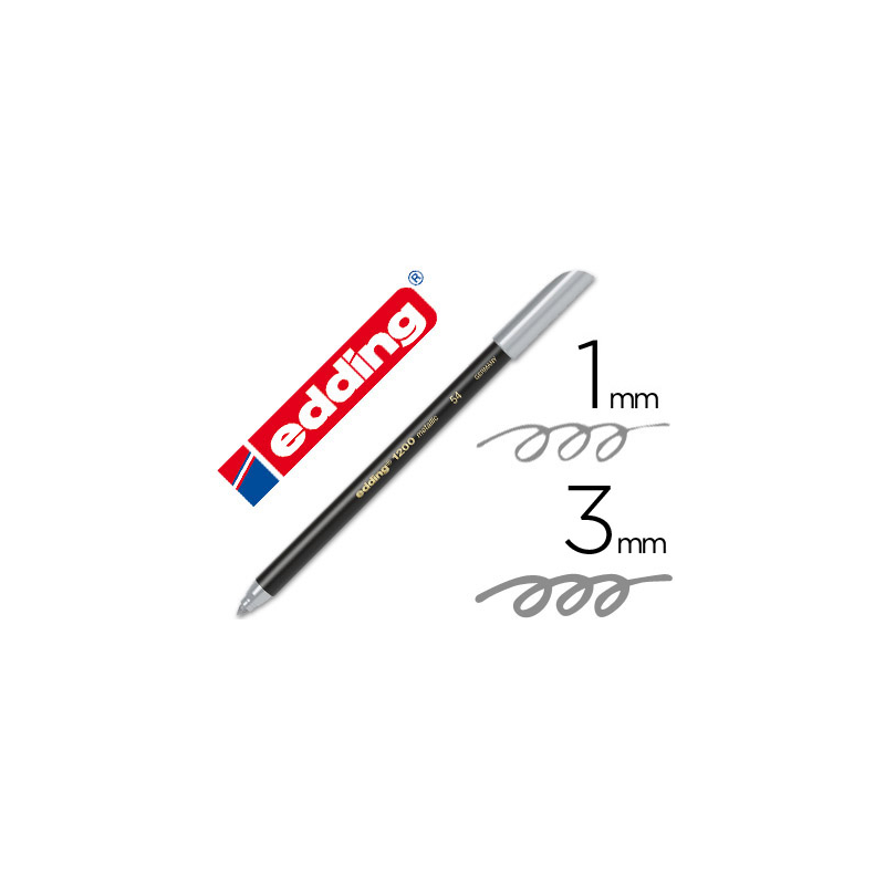 Rotulador edding punta fibra 1200 plata n. 54 punta redonda 1-3 mm