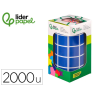 Gomets liderpapel autoadhesivo cuadrado 20x20 mm azul rollo de 2000 unidades en caja de carton
