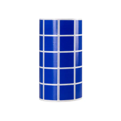 Gomets liderpapel autoadhesivo cuadrado 20x20 mm azul rollo de 2000 unidades en caja de carton