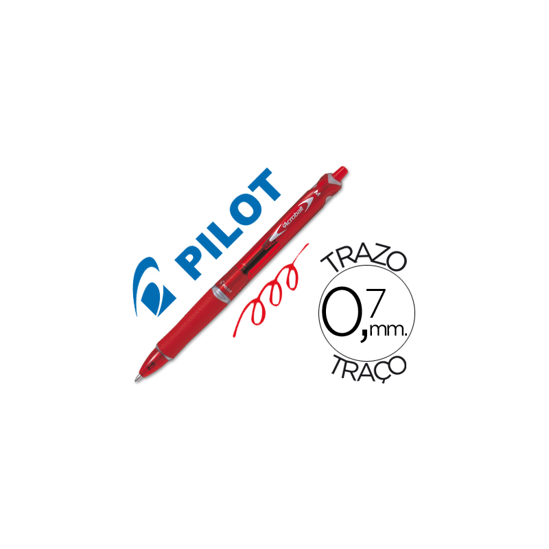Boligrafo pilot acroball rojo tinta aceite punta de bola de 1,0mm retractil