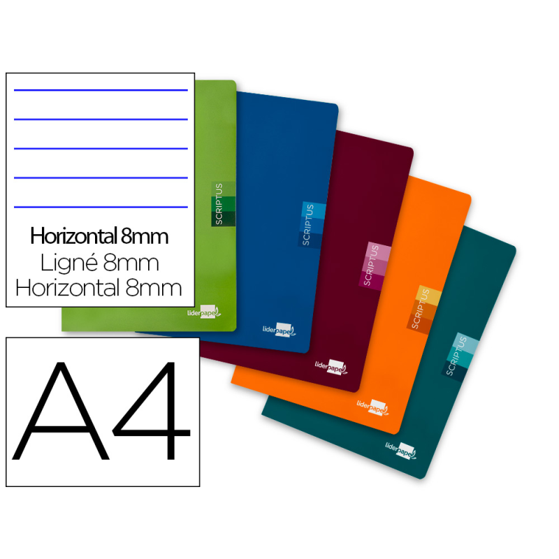 Libreta liderpapel scriptus a4 48 hojas 90gr horizontal con margen