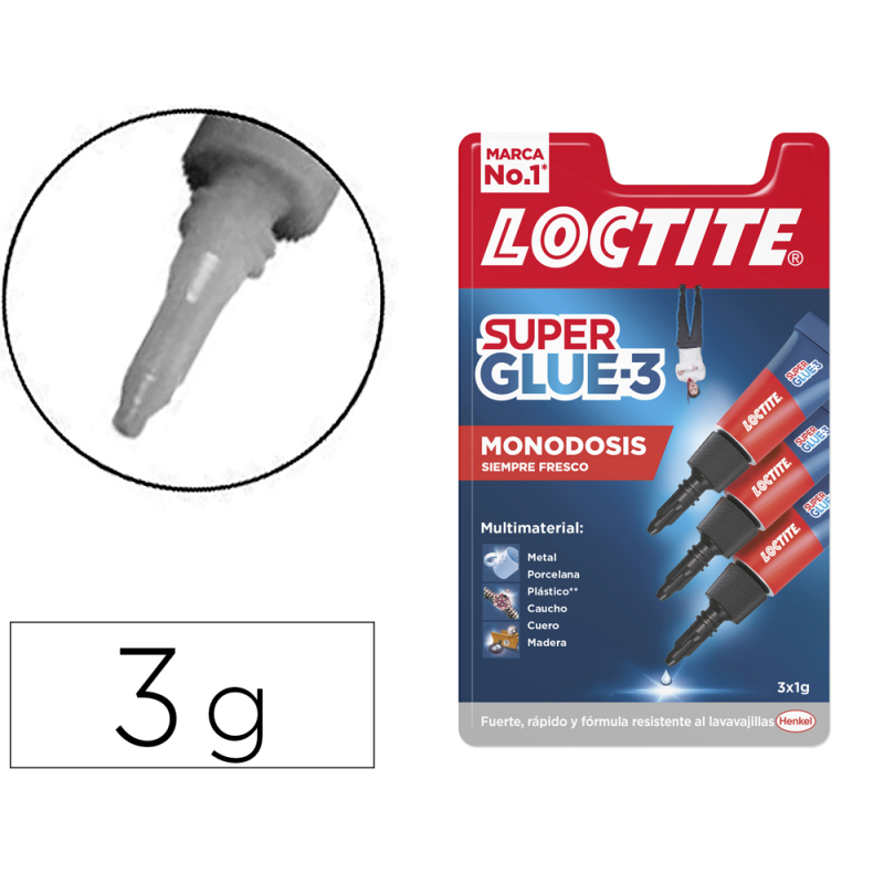Pegamento loctite super glue 3 1 gr blister mono dosis