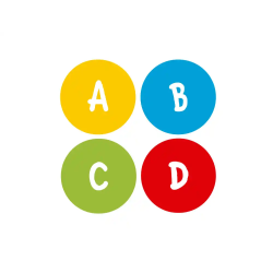 Gomets liderpapel autoadhesivo redondo abecedario 20 mm colores surtidos rollo de 1000 unidades en caja de carton