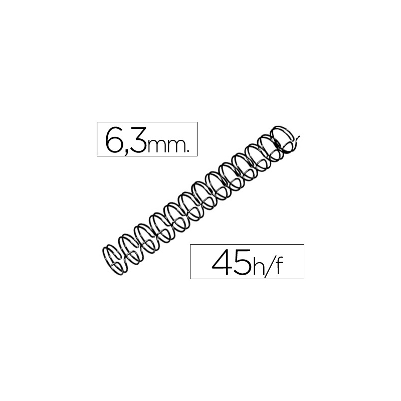 Espiral wire 3:1 6,3 mm n.4 negro capacidad 45 hojas caja de 100 unidades