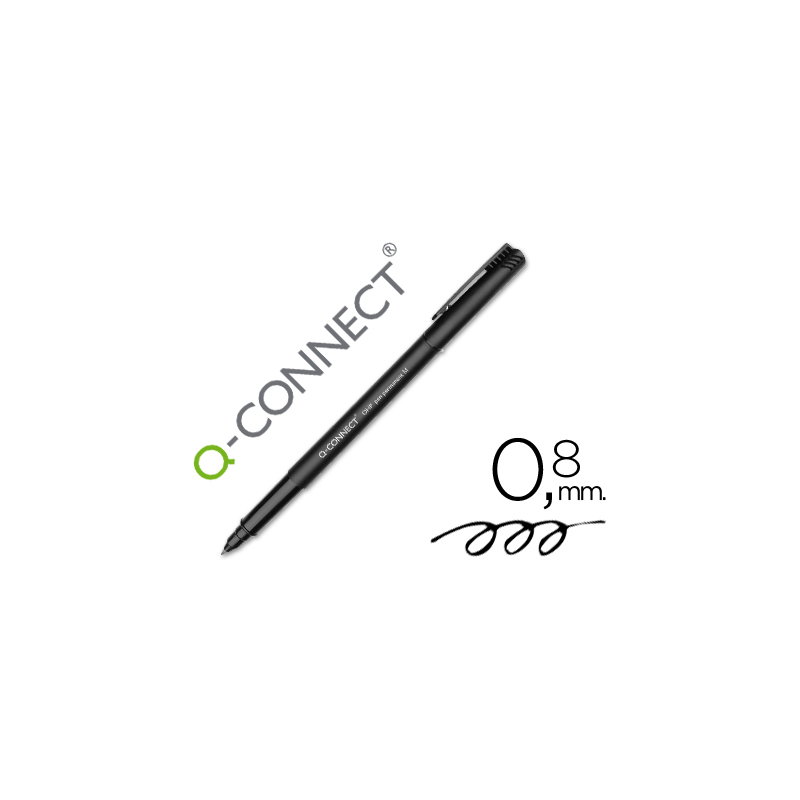 Rotulador q-connect retroproyeccion punta fibra media redonda 0,8 mm permanente negro