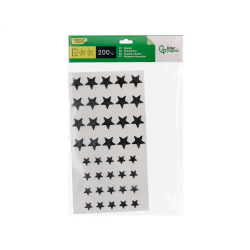 Gomets liderpapel autoadhesivo estrellas plateadas surtidas bolsa de 5 hojas con 200 unidades