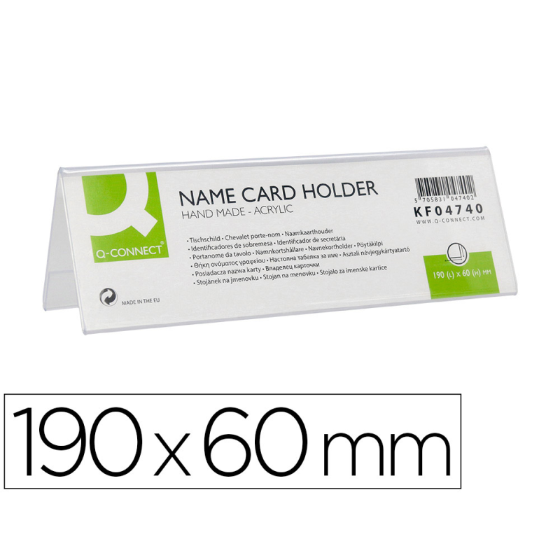 Identificador sobremesa q-connect metacrilato 190x60 mm ref.5727