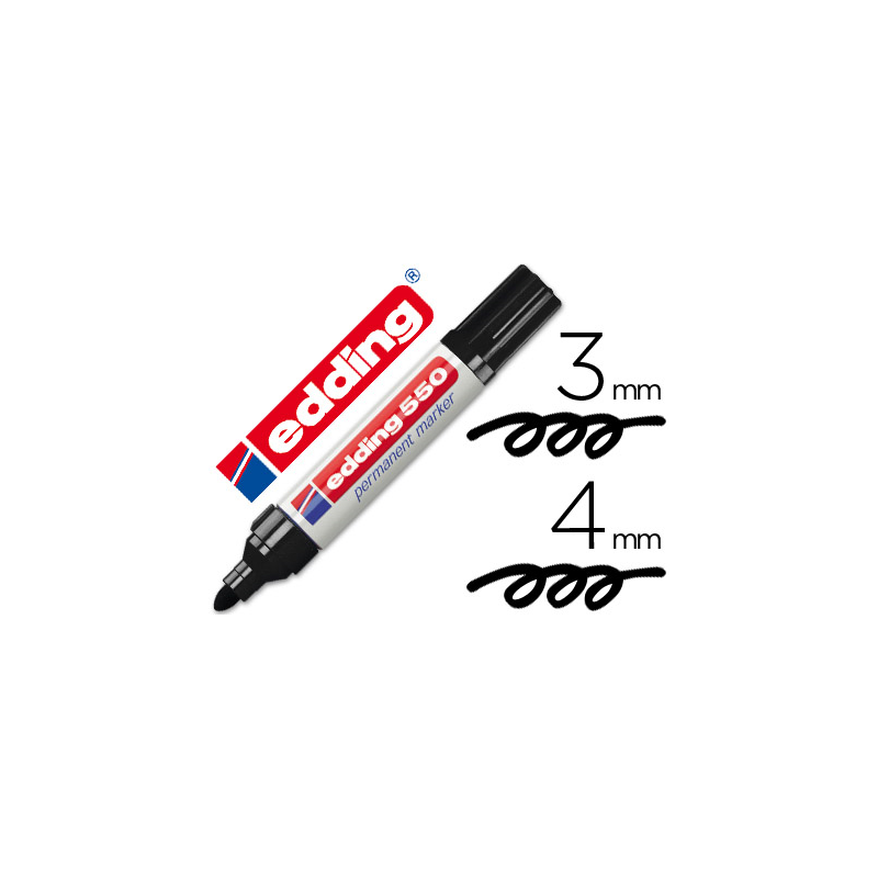 Rotulador edding punta fibra permanente 550 negro n.1 punta redonda recargable