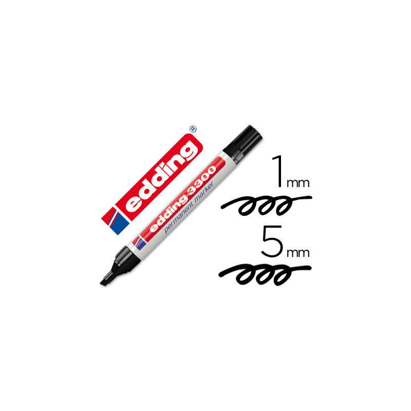Rotulador edding marcador 3300 n.1 negro punta biselada recargable