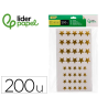 Gomets liderpapel autoadhesivo estrellas doradas surtidas bolsa de 5 hojas con 200 unidades