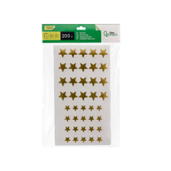 Gomets liderpapel autoadhesivo estrellas doradas surtidas bolsa de 5 hojas con 200 unidades