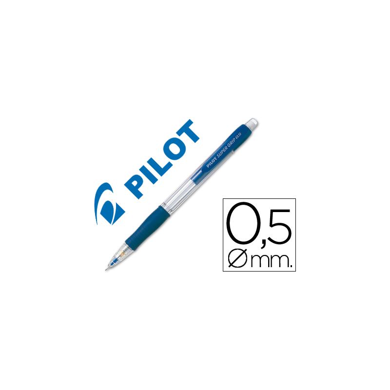 Portaminas pilot super grip azul 0,5 mm sujecion de caucho