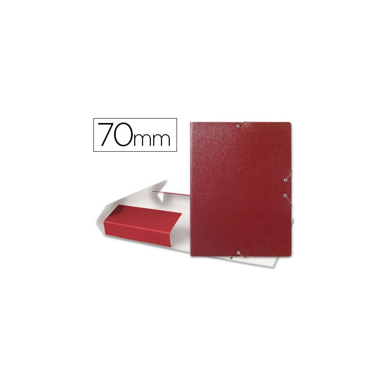Carpeta proyectos liderpapel folio lomo 70mm carton gofrado roja