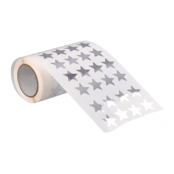 Gomets liderpapel autoadhesivo estrellas plateadas 20 mm 1500 unidades en caja de carton