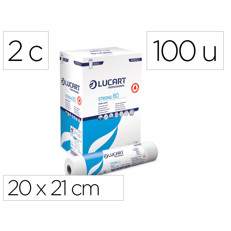 Pañuelo facial lucart celulosa virgen 15,5 g 2 capas 20x21 cm caja de 100 unidades