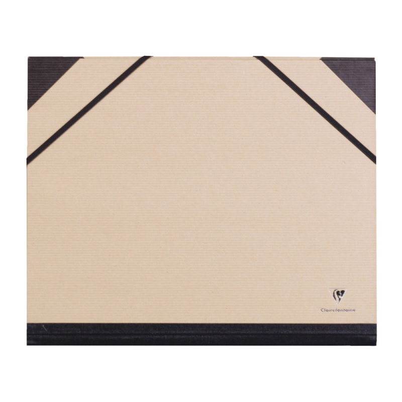 Carpeta de dibujo clairefontaine con gomillas din a4+ kraft marron 260x330 mm