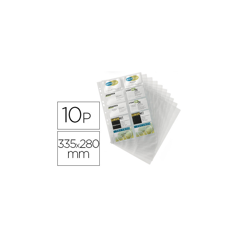Recambio fundas duraclip para tarjetero 2384 bolsa de 10 hojas capacidad 20 tarjetas por hoja