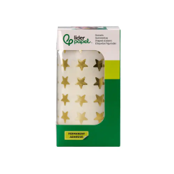 Gomets liderpapel autoadhesivo estrellas doradas surtidas 2500 unidades en caja de carton