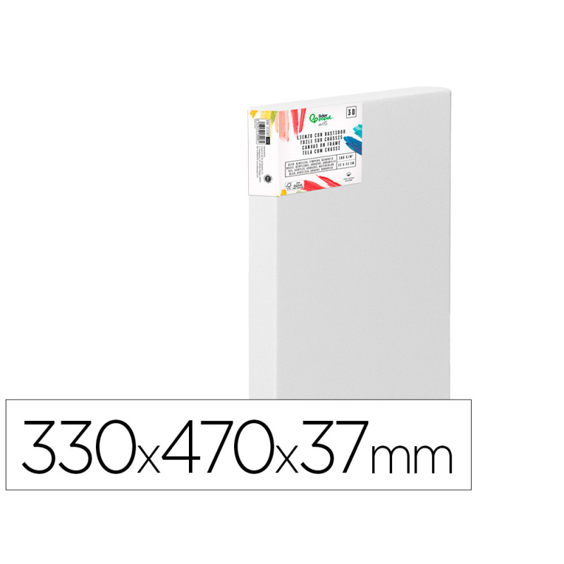 Bastidor 3d extragrueso liderpapel 6f grapado parte trasera algodon 100% 33x41 cm gramaje 380g/m2 certificado