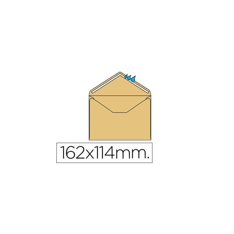 Sobre liderpapel n.23 crema c6 114x162 mm engomado solapa de pico caja de 500 unidades