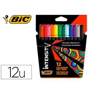 Rotulador bic intensity estuche de 12 unidades colores surtidos