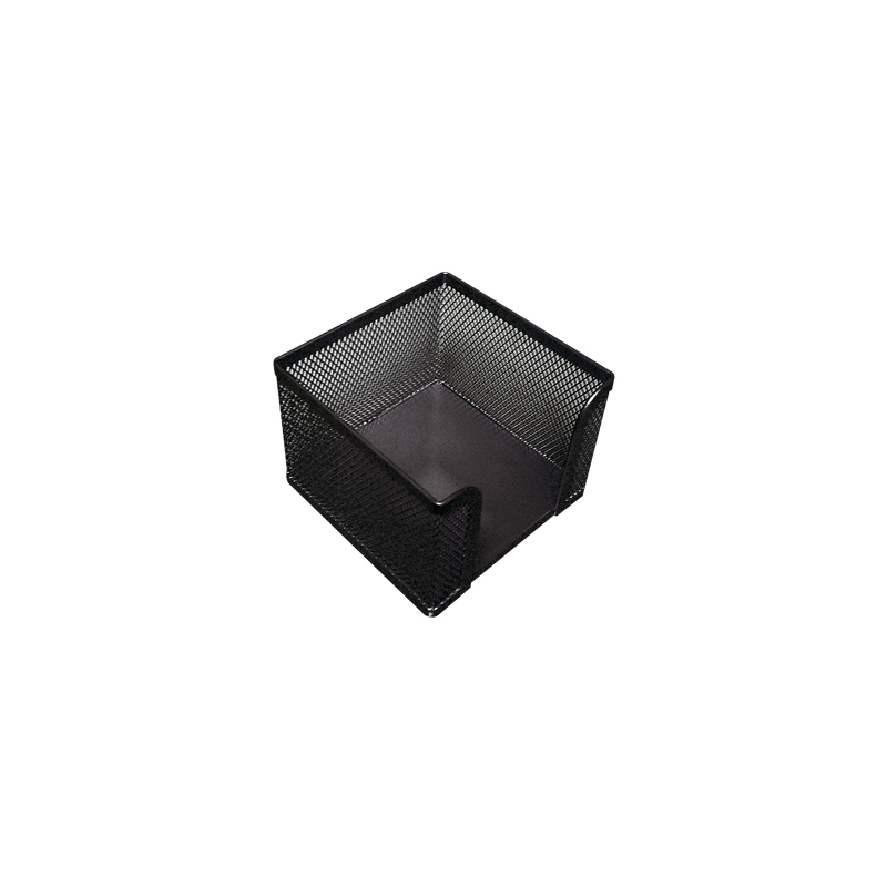 Soporte taco de papel q-connect metalico rejilla negro 95x95x80 mm