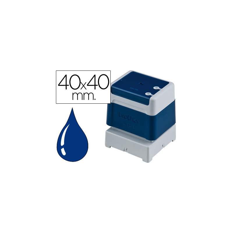 Sello automatico brother 40 mm x 40 mm azul
