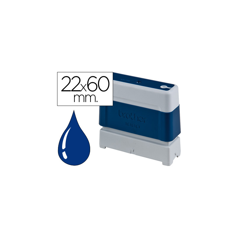 Sello automatico brother 22 mm x 60 mm azul