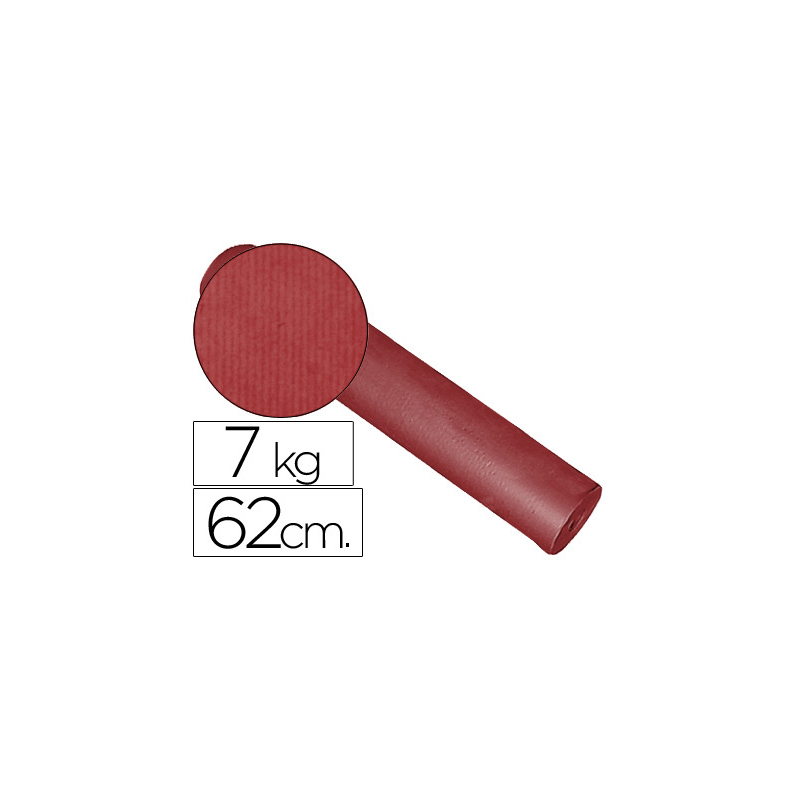 Papel de regalo kraft liderpapel bobina ancho 62 cm peso 7 kg gramaje 60 gr burdeos