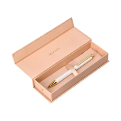 Boligrafo belius wild west aluminio color crema dorado tinta color azul caja de diseño