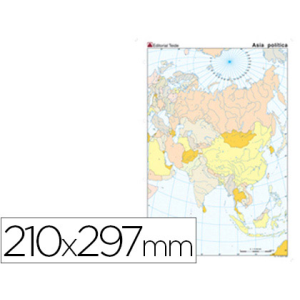 Mapa mudo color din a4 asia...