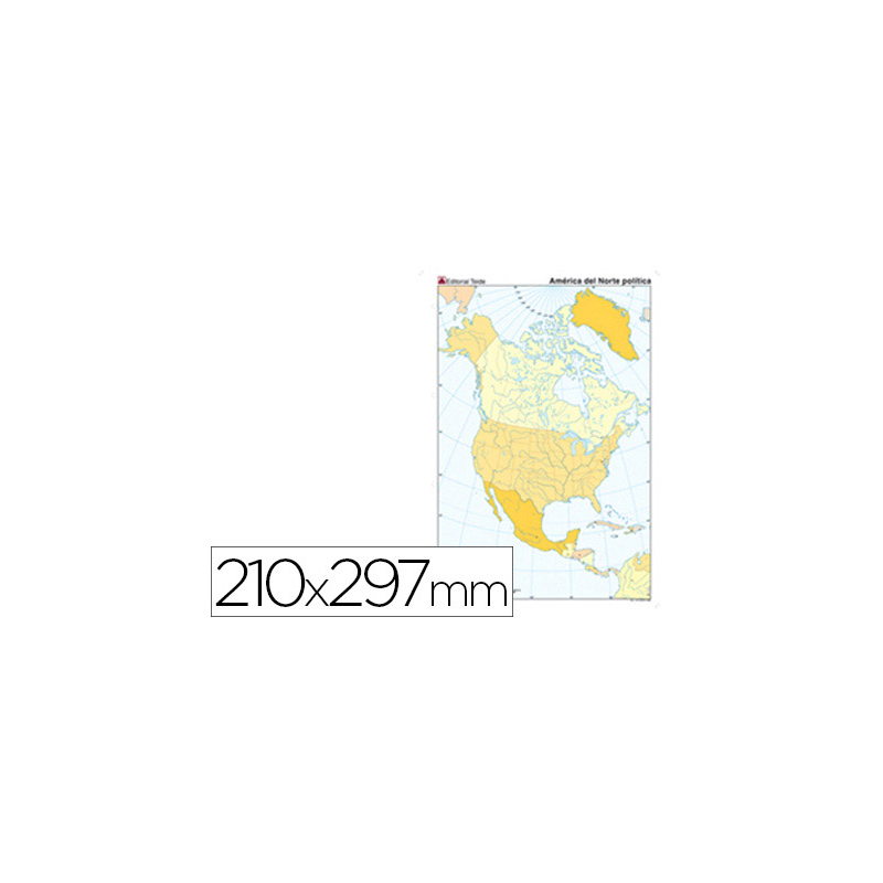 Mapa mudo color din a4 america del norte politico