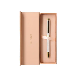 Boligrafo belius wild west aluminio color crema dorado tinta color azul caja de diseño