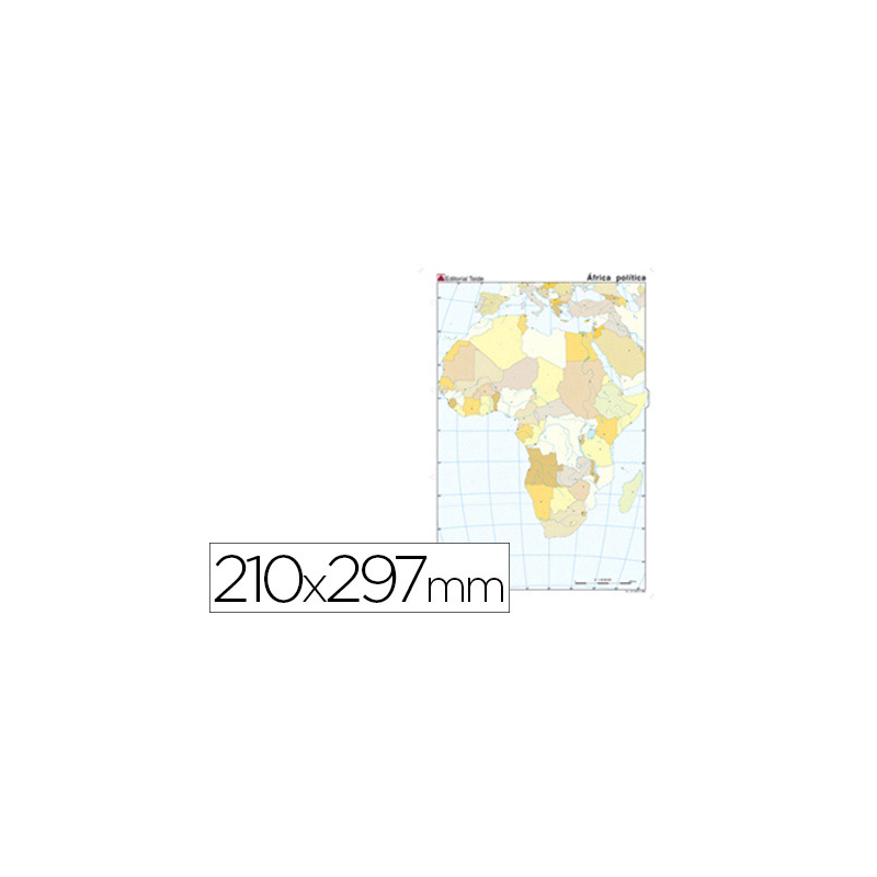 Mapa mudo color din a4 africa politico